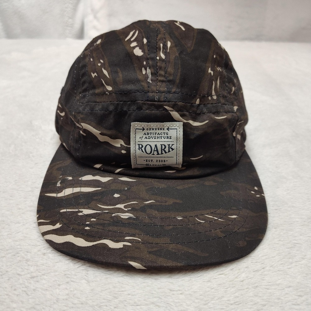 Roark Revival Hat Cap 5 Panel Men Brown Camo Cotton Canvas Camouflage Adjustable
